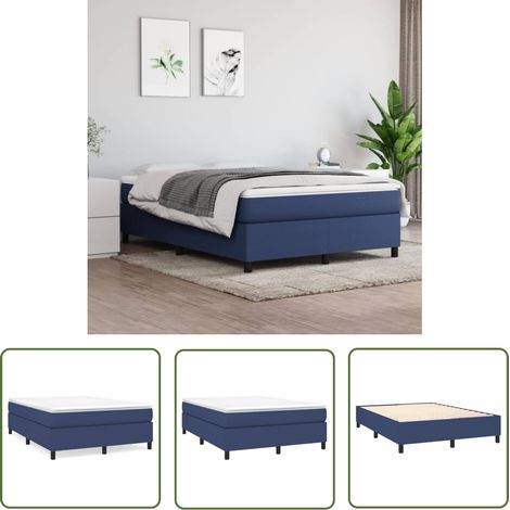 The Living Store Boxspringbett mit Matratze Blau 140x200 cm Stoff - Boxspringbett - Doppelbett - Liegefläche 140x200 Cm - Blau - Bettsofa (1/5)