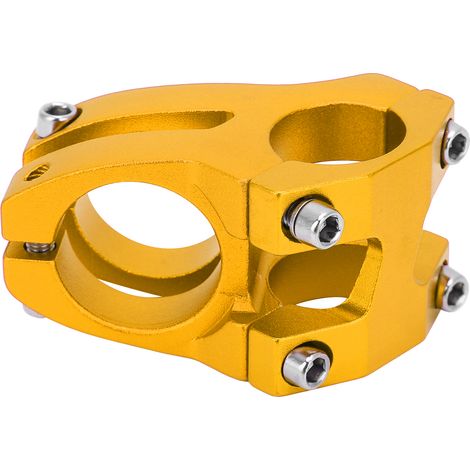 Potence courte LUNJE 25,4 x 35 mm pour guidon de vélo, rehausseur, potence creuse en alliage d'aluminium, couleur or (1/5)