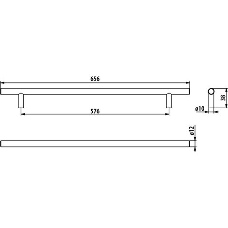 Garde-corps RE29, acier inoxydable, 576 mm