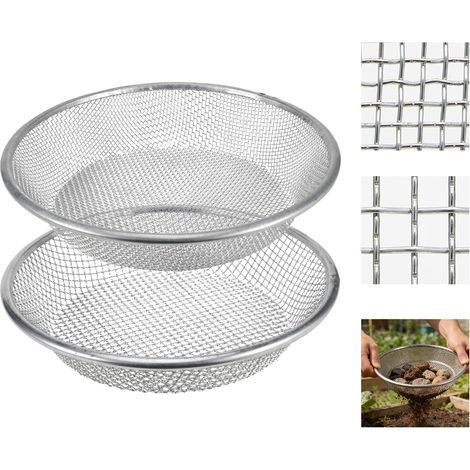 Bodensieb: Set mit 2 runden Gartensieben mit 3 mm und 6 mm Maschenweite, Kompostsieb, zum Sieben von Erde, Kompost und Saatgut. (1/5)
