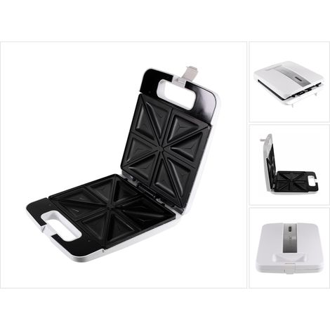 Clatronic ST 3629 Sandwichmaker für 4 Sandwiches, 1200 W, 1 Kubikfuß, 1 Dezibel, Kunststoff, Weiß (1/5)