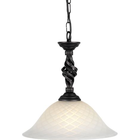 Elstead Pembroke - Suspension à 1 ampoule en forme de dôme noir, E27