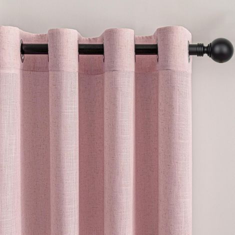 Rideau Enfant Rose 140x245cm Rideaux Voilage Salon Moderne Opaque Lumière Douce Translucides et Draperies Intérieurs à Oeillets Décorati Chambre Adult Enfant Fenêtre Coucher Dressing Boheme 2pcs (1/5)