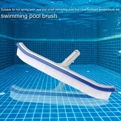Brosse de nettoyage pour piscine 18 pouces, manche aluminium, accessoire pour bassin, spa, source chaude et piscine hors-sol, outil durable. (1/5)