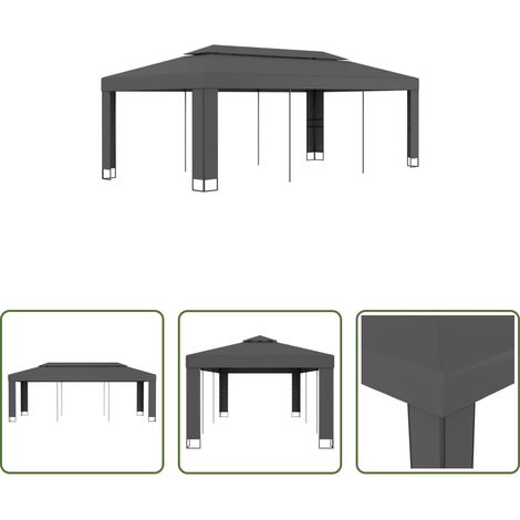 Dach - Pavillon mit Doppeldach 3 x 6 m Anthrazit (1/5)