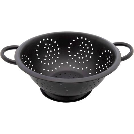 CESTA DE METAL NEGRA PARA FRUTAS Y VERDURAS BOL 24 cm IMITACI脫N DE COLADOR
