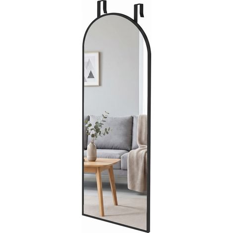 HOMCOM Specchio da Parete ad Arco, 110x40 cm, Design Moderno, Nero (1/5)