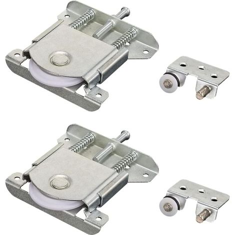 pairs of sliding rollers for cabinet doors, sliding rollers, cabinet rollers, furniture sliding wheels, for cabinets, windows, sliding doors (silver) MUMU (1/4)
