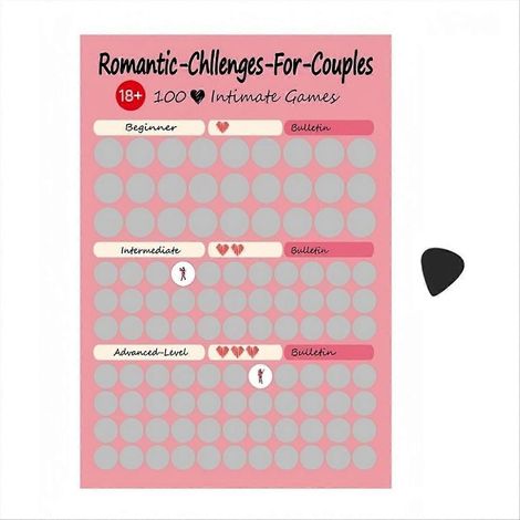 Affiche à gratter « Jeux d'amour » pour couples - Défi des 100 rendez-vous (1/5)
