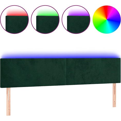 Maison Exclusive - Testiera a LED Verde Scuro 200x5x78/88 cm in Velluto (1/5)