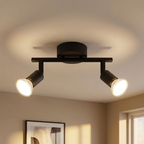 Deckenstrahler Spotlampe Deckenlampe verstellbar Wohnzimmerlampe schwarz L 22 cm