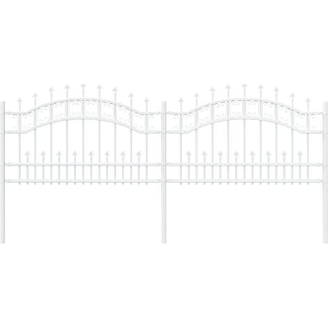Grillage rouleau, Clôture de jardin Blanc 115 cm Acier peint par poudre (1/4)