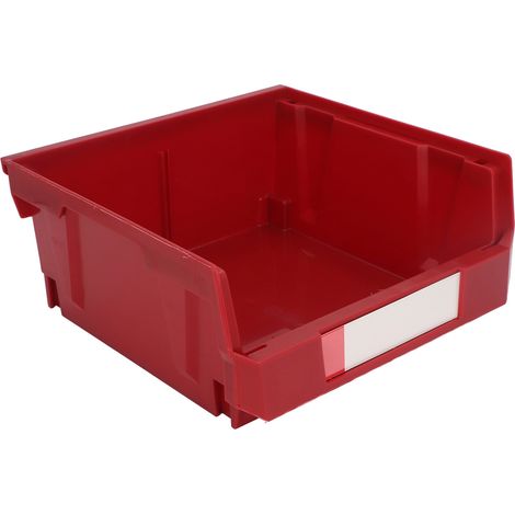 Support mural range-outils 276x279x128mm renforcé ouverture biseautée assemblage vertical lot de 2 bacs empilables atelier rouge (1/5)