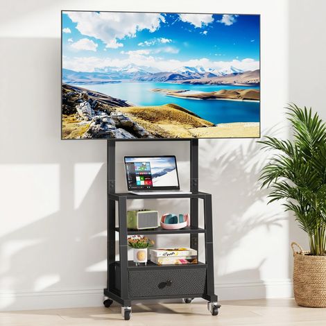 Support TV sur Pieds Support TV roulettes 32-60" VESA 400x400, Noir (1/5)