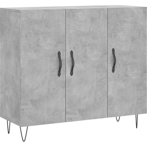 Aparador buffet cómoda mueble mueble de almacenaje organizador cocina salón salón 90 x 34 x 80 cm madera contrachapada gris 020032122