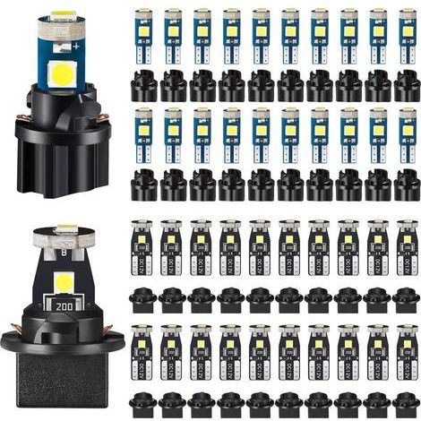 Ampoule Led T5 T10 - Douille Rotative - Pour Éclairage Intérieur Voiture - Tableau De Bord Indicateur Dôme Plafonnier - Lot De 40 Pièces (1/5)