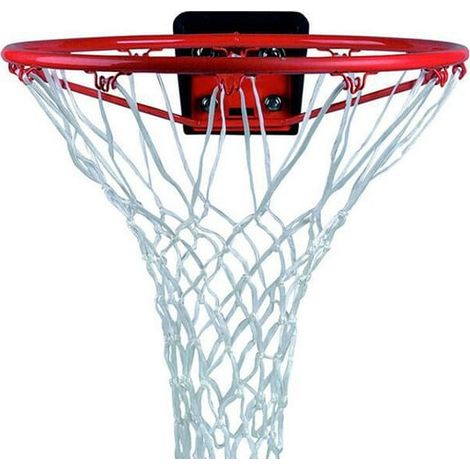 Filet de basket blanc, lot de 2, maille résistante pour panneau extérieur, équipement sportif durable, accessoire remplacement facile, usage terrain extérieur. (1/5)