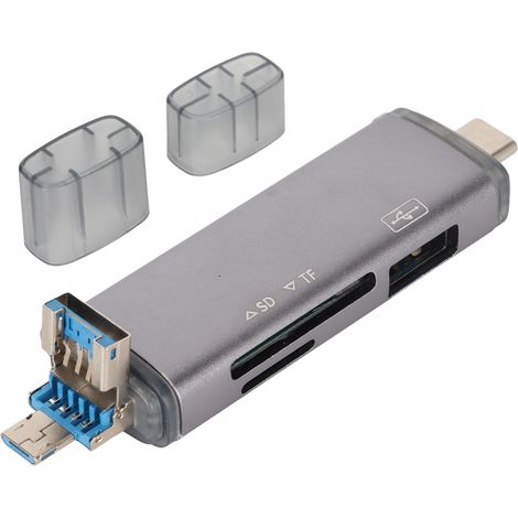 Lecteur de cartes OTG USB C USB Micro USB 5Gbps Ultra-mince Plug and Play pour téléphone PC ordinateur portable (1/5)