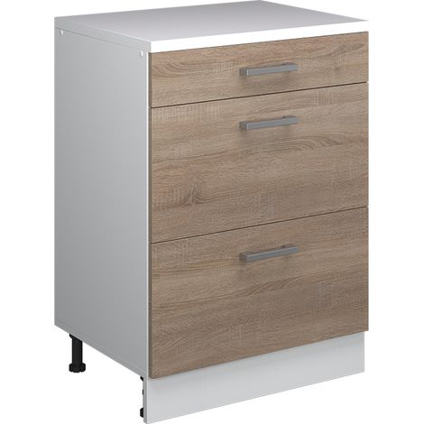 Mueble para ático Rion, Sonoma, 60 x 81.6 cm sin inclinación con 3 cajones, Vicco (1/5)