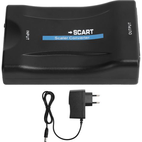 Convertisseur HDMI vers SCART avec Signal MHL, Adaptateur Secteur EU 100-240V Noir