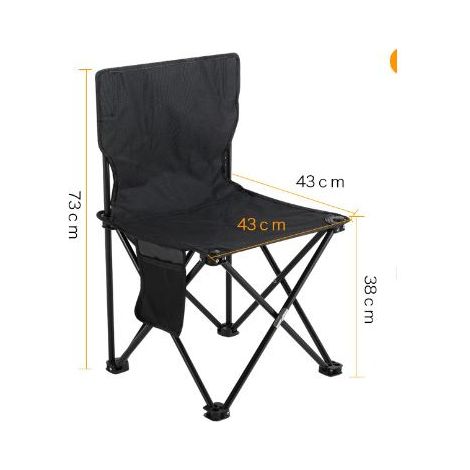 Chaise de camping pliable extérieure avec poche latérale, chaise de pique-nique en tissu Oxford, portable pour plage et pêche, chaise extérieure pratique (1/4)