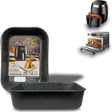 TrAdE Shop Traesio - Teglia Rettangolare Lasagnera Alta 20x14xh5cm Per Friggitrice Ad Aria Forno 054064 - (1/5)