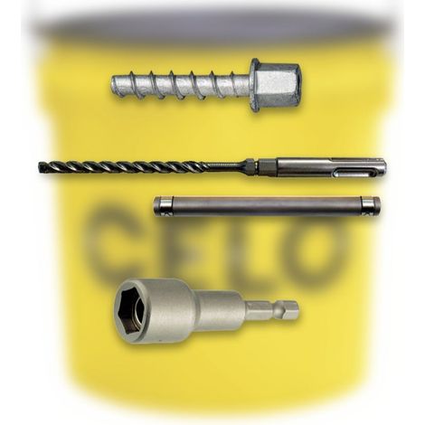 Pack installation seau de vis à béton BTS H 6-35 M8 - 500 unités + kit rapide offert - CELO - BFZG635M8BTSH