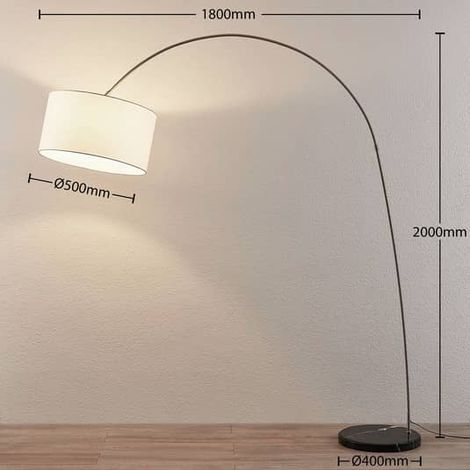 [GEBRAUCHT] B-Ware Lindby Belinda Bogenstehlampe Wohnzimmerleuchte Standleuchte Stoffleuchte E2754