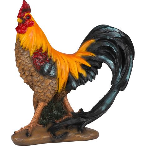 Statuette décorative en résine coq 34x12x36cm (1/3)