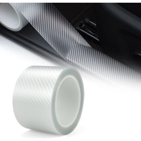 Autocollant de seuil de Porte de Voiture, Transparent Carbone Adhésif pour Voiture, 7 cm x 10 m Covering Carbone Film, Film Protection seuil de Porte, pour Tous Types, Pare Chocs, Véhicu Universelle (1/5)