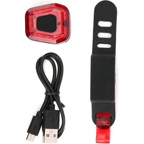 Feu arrière vélo USB rechargeable, équipement cycliste LED pour sécurité nocturne (1/5)