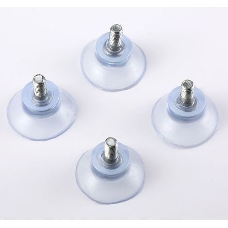 4 x ventouses Ø 32 mm avec filetage 6mm avec écrous transparent (1/4)