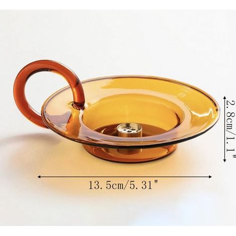 Hitzebeständiger Kerzenhalter aus Klarglas, Duftlampe, Dekoration für ein Abendessen bei Kerzenschein, Zen-Atmosphäre, Retro-Stil, winddicht, für Zuhause oder Teestube. (1/5)