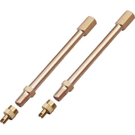 2 PCS Rallonge Valve Pneu avec Valve Anti-Retour,Rallonge De Valve,Extension de Valve Anti-Retour,Air Pneu Valve Extension de 10 cm,pour Pneu de Autos,Trottinettes,Camions,Vélos (1/5)