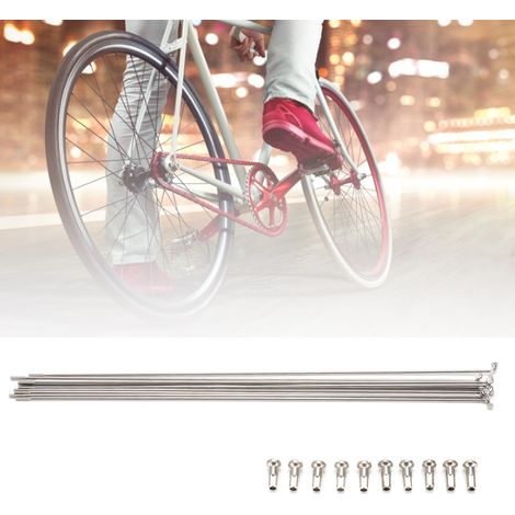 10 Jeux de Rayons en Acier Inoxydable 14G avec Capuchons pour Vélos de Route, Montagne et Descente - Pièces de Réparation 270mm (1/5)