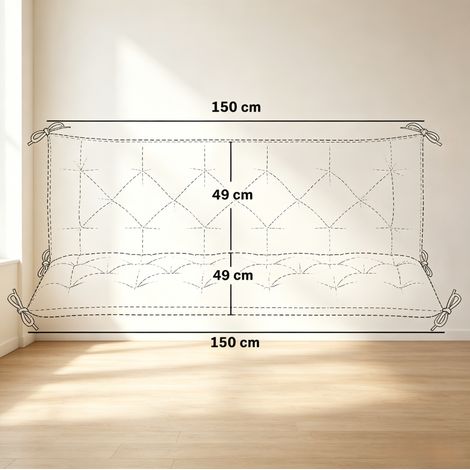 Coussin pour balançoire de jardin avec dossier haut, 150 x 98 x 8 cm, gris (1/5)