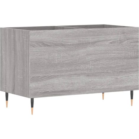 Pratico mobile porta dischi stile industriale spazio portaoggetti 74,5 x 38 x 48 cm in legno ingegnerizzato grigio 020049127