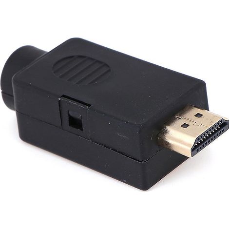 Connecteur HDMI mâle 19 broches avec bornes de dérivation sans soudure et couvercle (1/4)