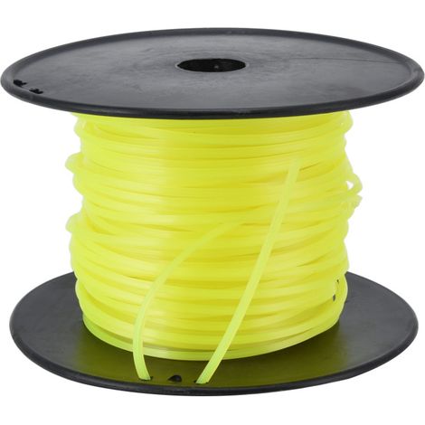 Fil de coupe-bordures de 3 mm, fil quadruple pour tondeuse à gazon Husqvarna, jaune, 50 m / 164 pi (1/4)