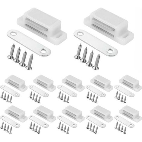 Imanes para armarios, 12 imanes potentes de acero inoxidable para armarios de cocina, baño, armarios, alacenas, cerraduras, cajones, alacenas (1/5)