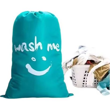 Large 120L foldable laundry bag with drawstring and smiley face, lightweight, foldable laundry bag for hotels and dormitories when traveling (1/5)