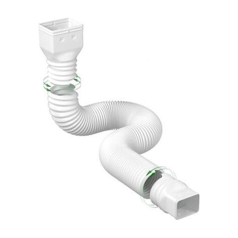 1 lot de rallonges de gouttière de pluie flexibles, rallonge de gouttière de descente, rallonge de gouttière de descente, connecteur de gouttière, drainage des eaux de pluie (1/4)