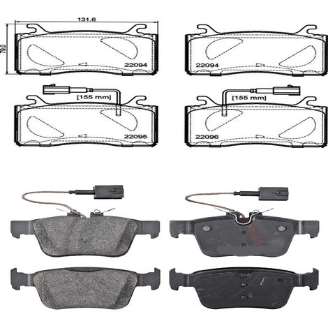KIT PASTIGLIE FRENO ANTERIORI E POSTERIORI compatibile con Alfa Romeo STELVIO / PASTIGLIE FRENANTI AUTO OEM P23187,P23180 / SOSTITUZIONE DIRETTA / BASSA POLVERE / SILENZIOSO