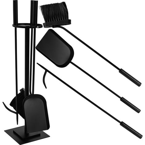 Ensemble de support de cheminée MEDAN 4 en 1 avec accessoires de cheminée (1/5)