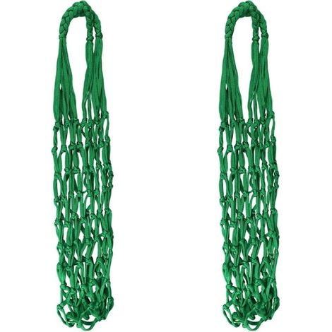 2pièces Filet De Nourriture Pour Animaux Maille Durable Avec Corde Tressée Accessoire De Nourrissage Extérieur Vert Pour Bétail Et Volaille (1/5)