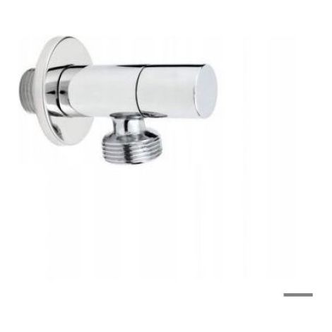 Robinet D'équerre À Tête Céramique 1/2 X 3/4 Ovale - Laiton Chromé - Pour Réseau Alimentation En Eau - 1 Pièce (1/4)