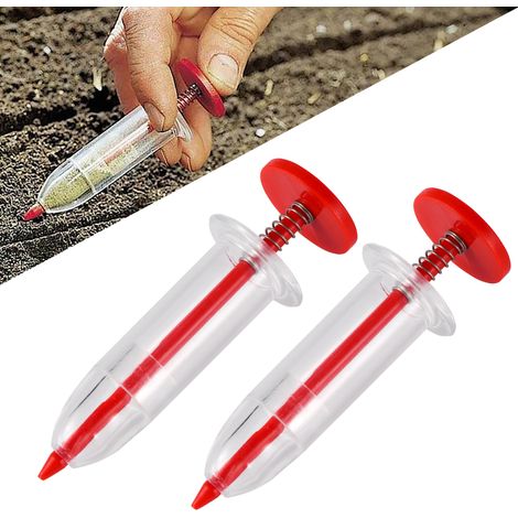 Mini distributeur de semis de graines, lot de 2 seringues, semis de précision de jardin, planteur d'engrais, semoir manuel, outil de jardinage (1/5)