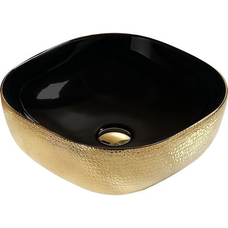Mexen Vera lavabo de comptoir 42 x 42 cm, Or/Noir - 21074177 (1/2)