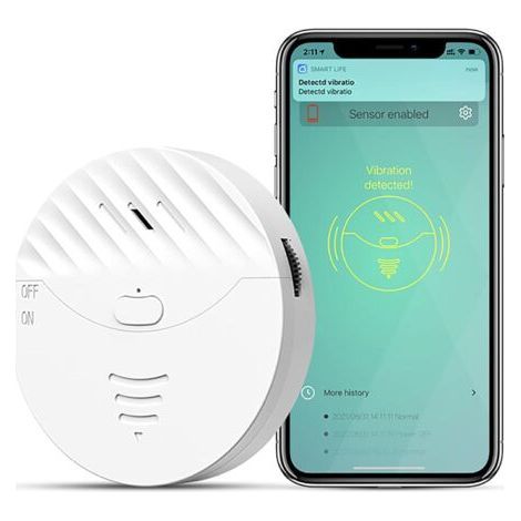 WiFi alarm for doors and windows: smart alarm for windows, vibration sensors with 130 dB alarm and alerts via free app, child safety alarm sensor for (1/5)