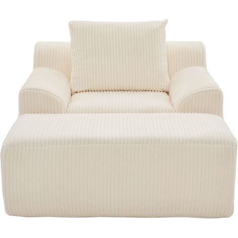 Canapé Geei Modern Canapé d'angle Corduroy Beige 147x110x67 cm ZIPSOFA Canapé (1/5)